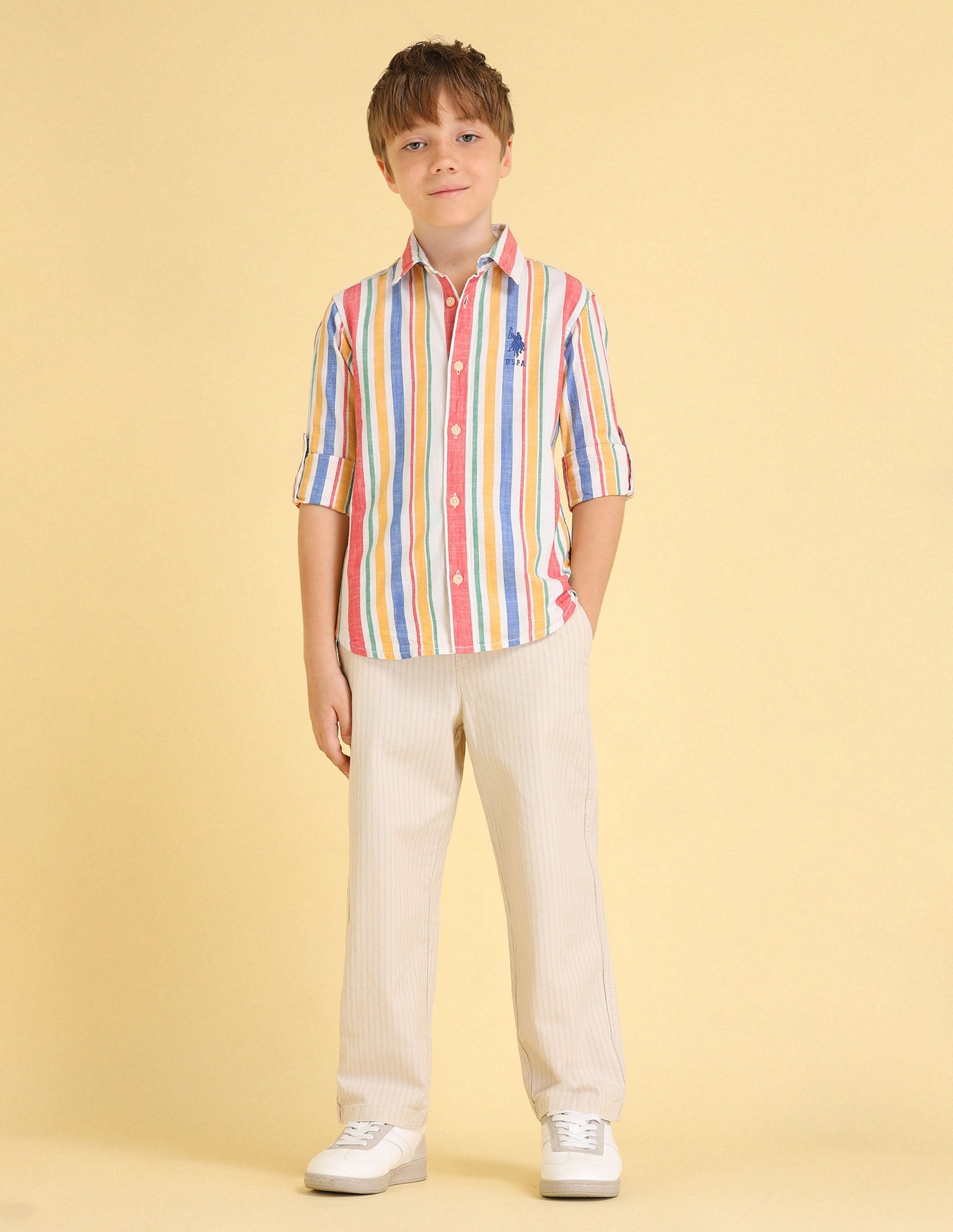 U.S.POLO KIDS BOYS SHIRT H/S UKSHT1463