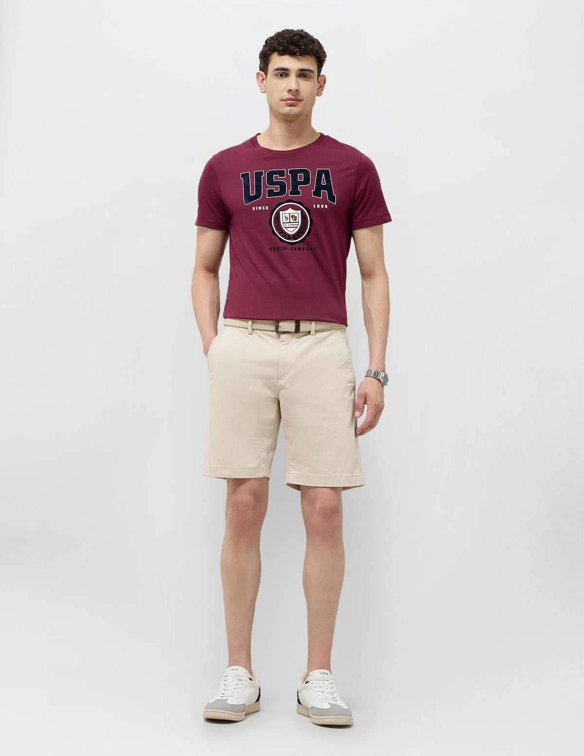 U.S.Polo Mens T-Shirt F/S Udtsh3808 Maroon