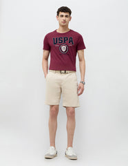 U.S.Polo Mens T-Shirt F/S Udtsh3808 Maroon