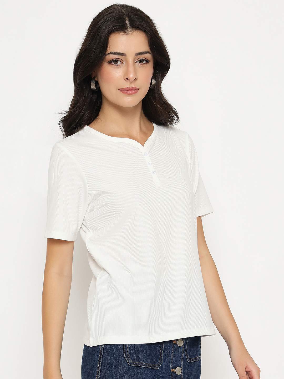 Madame Ladies Western Top H/S M5S11001 040 White