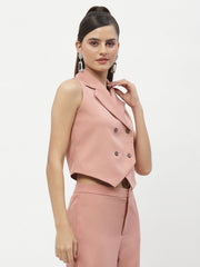 Madame Lapel Collar Peach Blazer