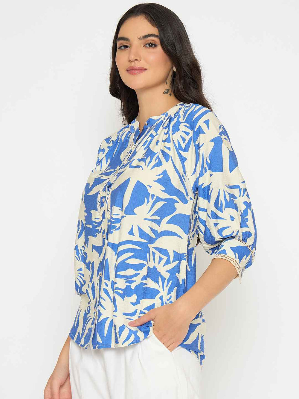 Madame Ladies Western Top F/S M5S18831 050 Royal Blue - Goyalsons ShopMax
