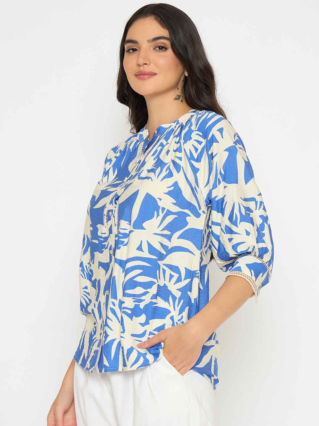 Madame Ladies Western Top F/S M5S18831 050 Royal Blue - Goyalsons ShopMax