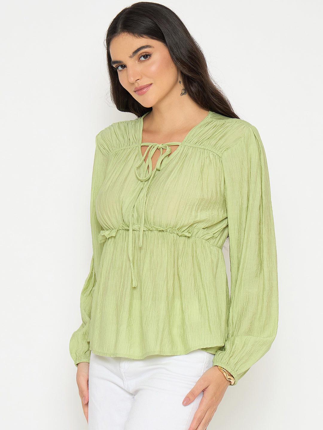 Madame Ladies Western Top H/S M5S18728 388 Apple Green
