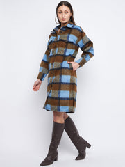 Madame Brown Regular Fit Chequered Shacket