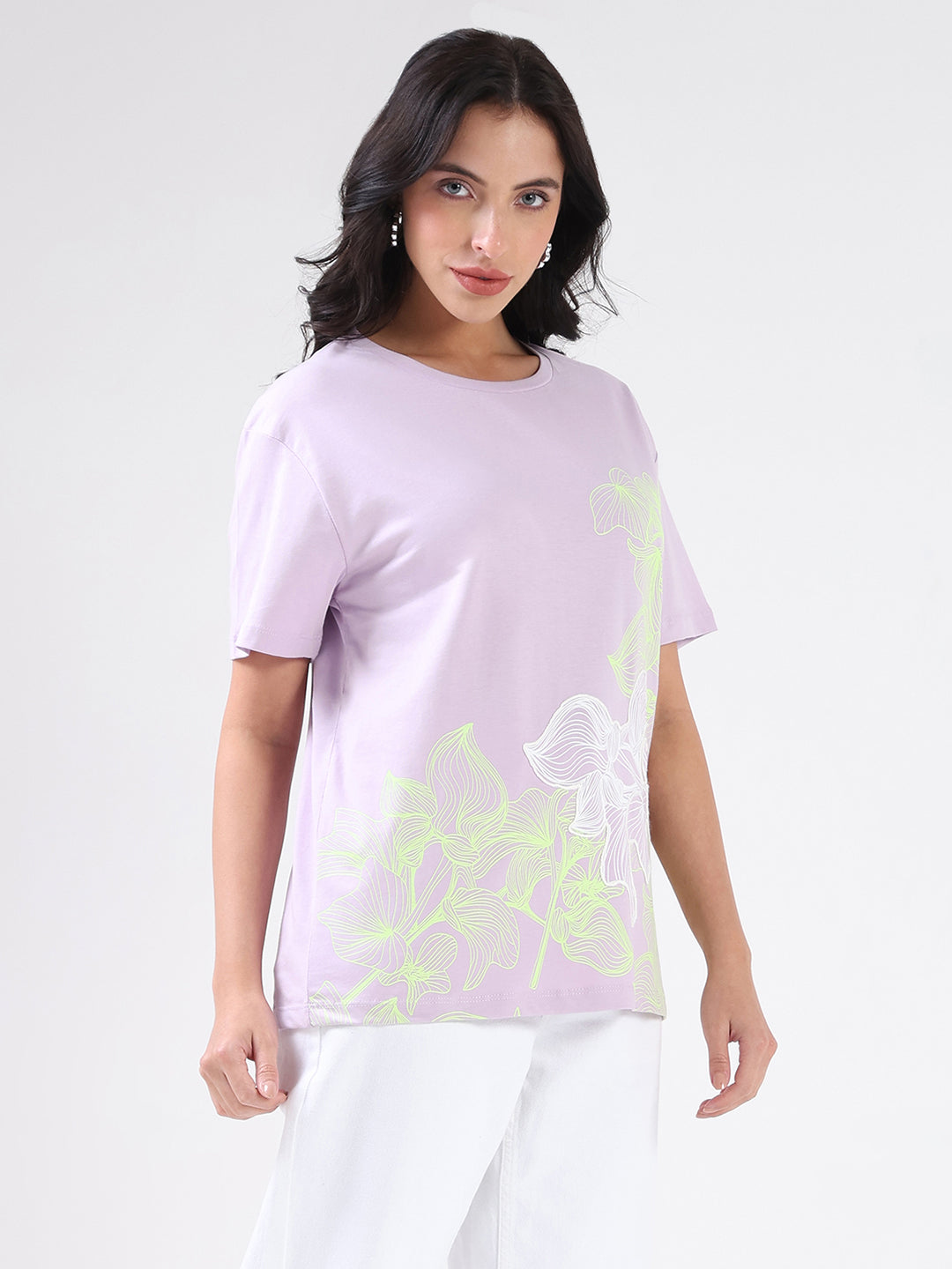 Madame ladies lilac Western top with long sleeves, showcased on a hanger, featuring a classic Western style design.