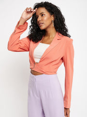 Madame Tie-Around Waist Coral Blazer