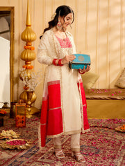 Jaipur Kurti Ladies Western Kurti 3Pcs Set 2C24Kptdr001 Cream&Fuch