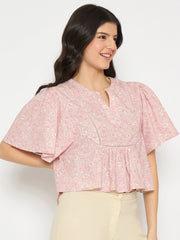 Madame Ladies Western Top H/S M4S18660 031 Pink