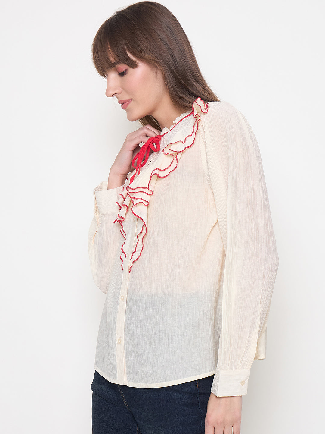 Madame Ladies Western Top H/S M5S18737 033 Red