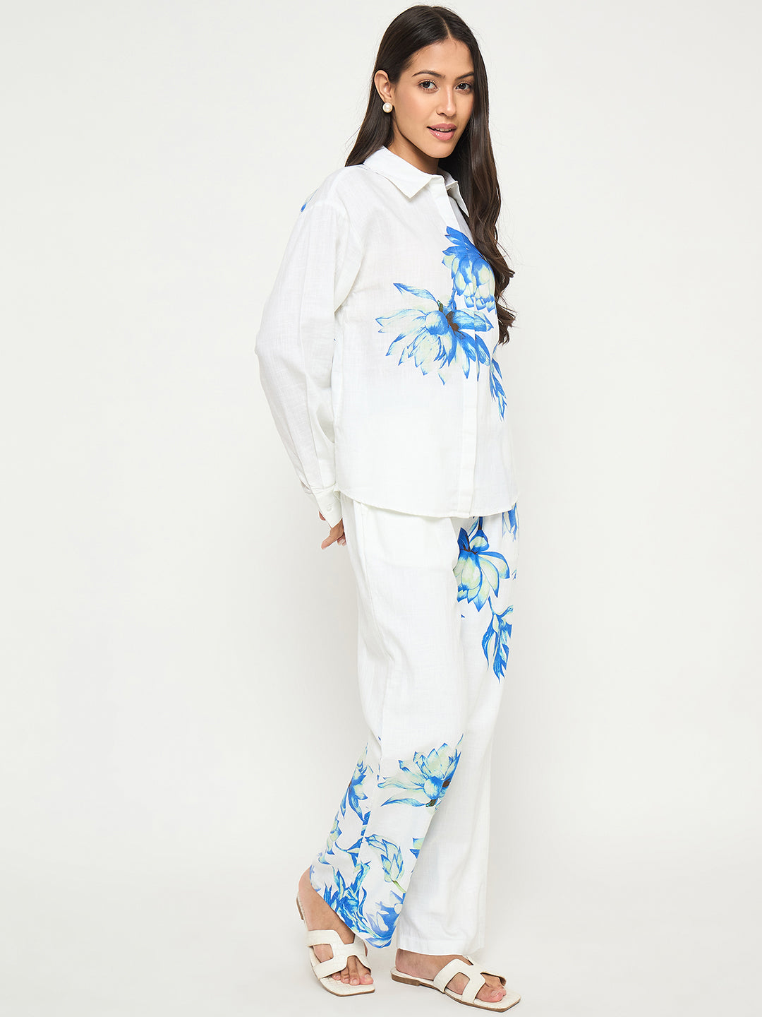 Madame Ladies Western Top H/S M5S34018 003 Blue