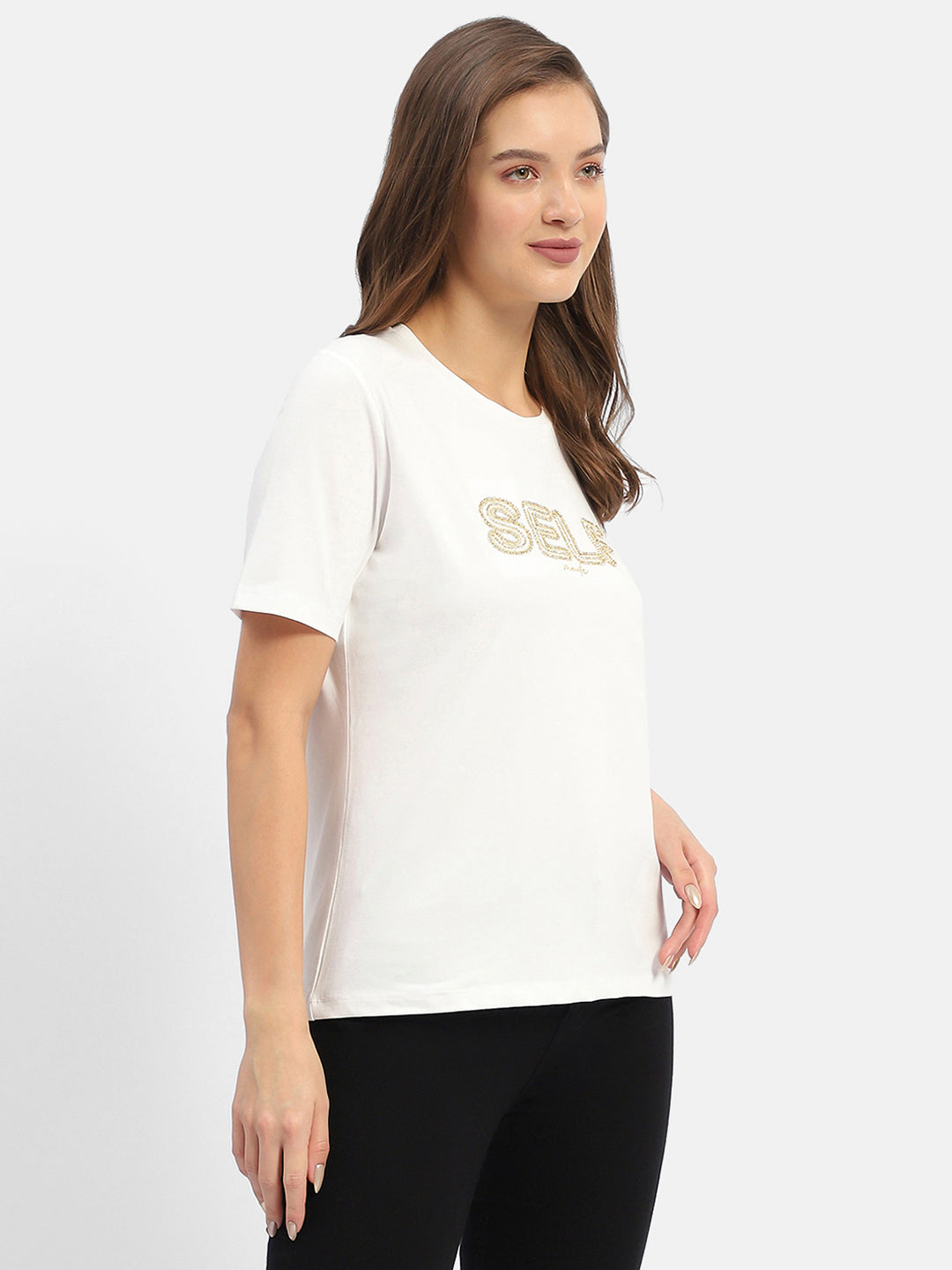 Madame Typography White Regular T-Shirt