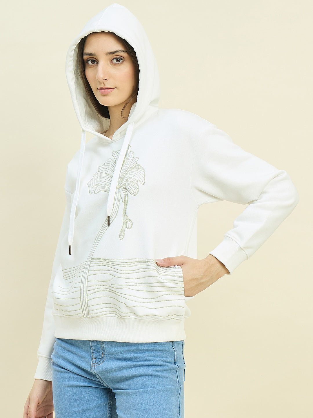 Madame Ladies Western Sweat Shirt M5W22438 040 White