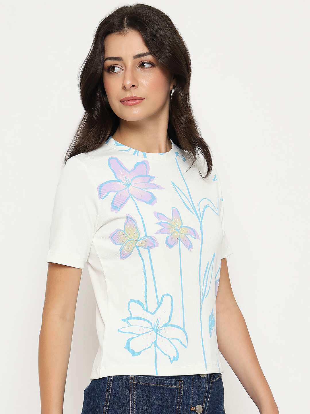Madame Ladies Western Top H/S M5S11102 040 White