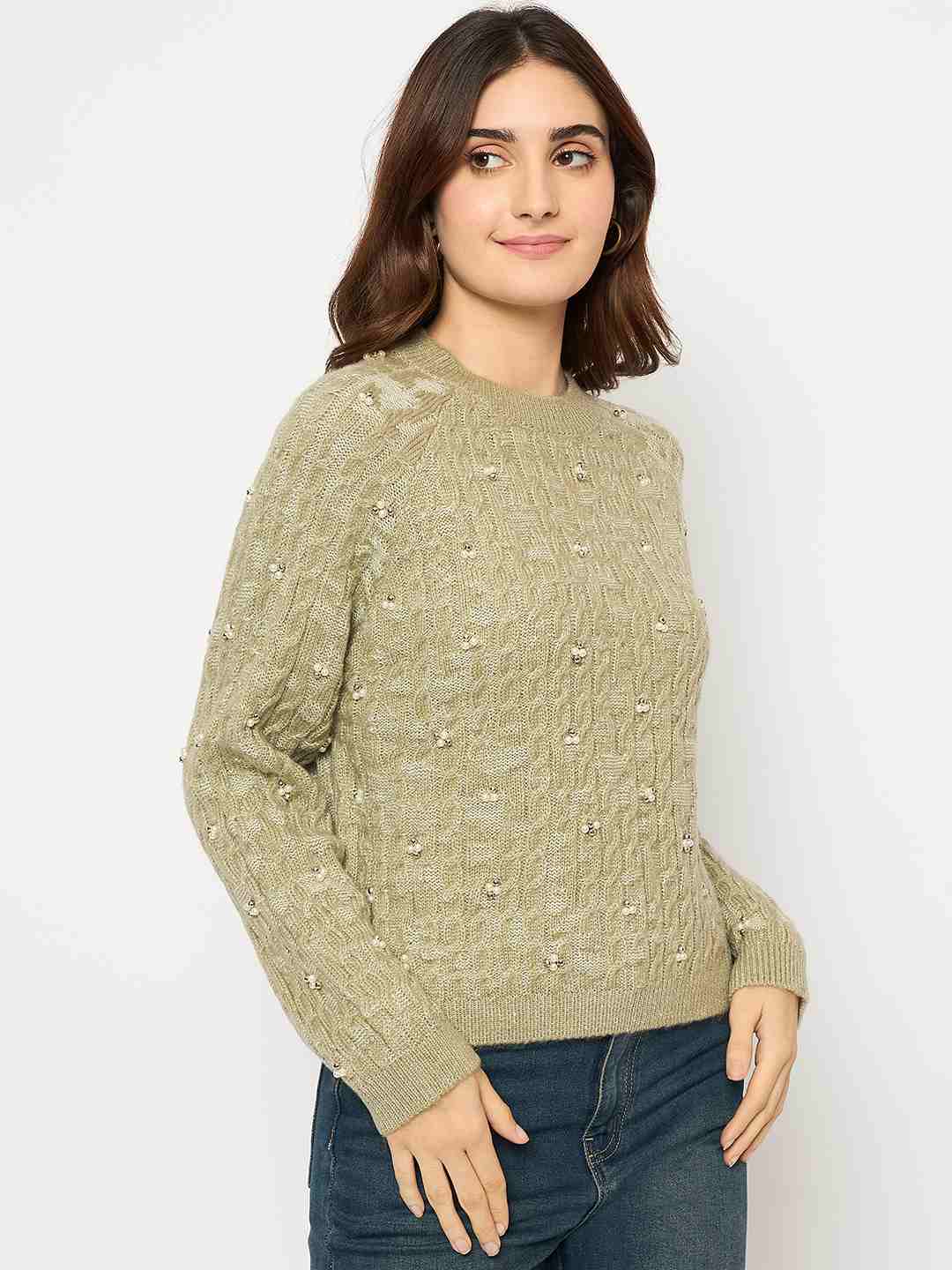 Madame Ladies Western Woolen Top M4W17246 014 Green