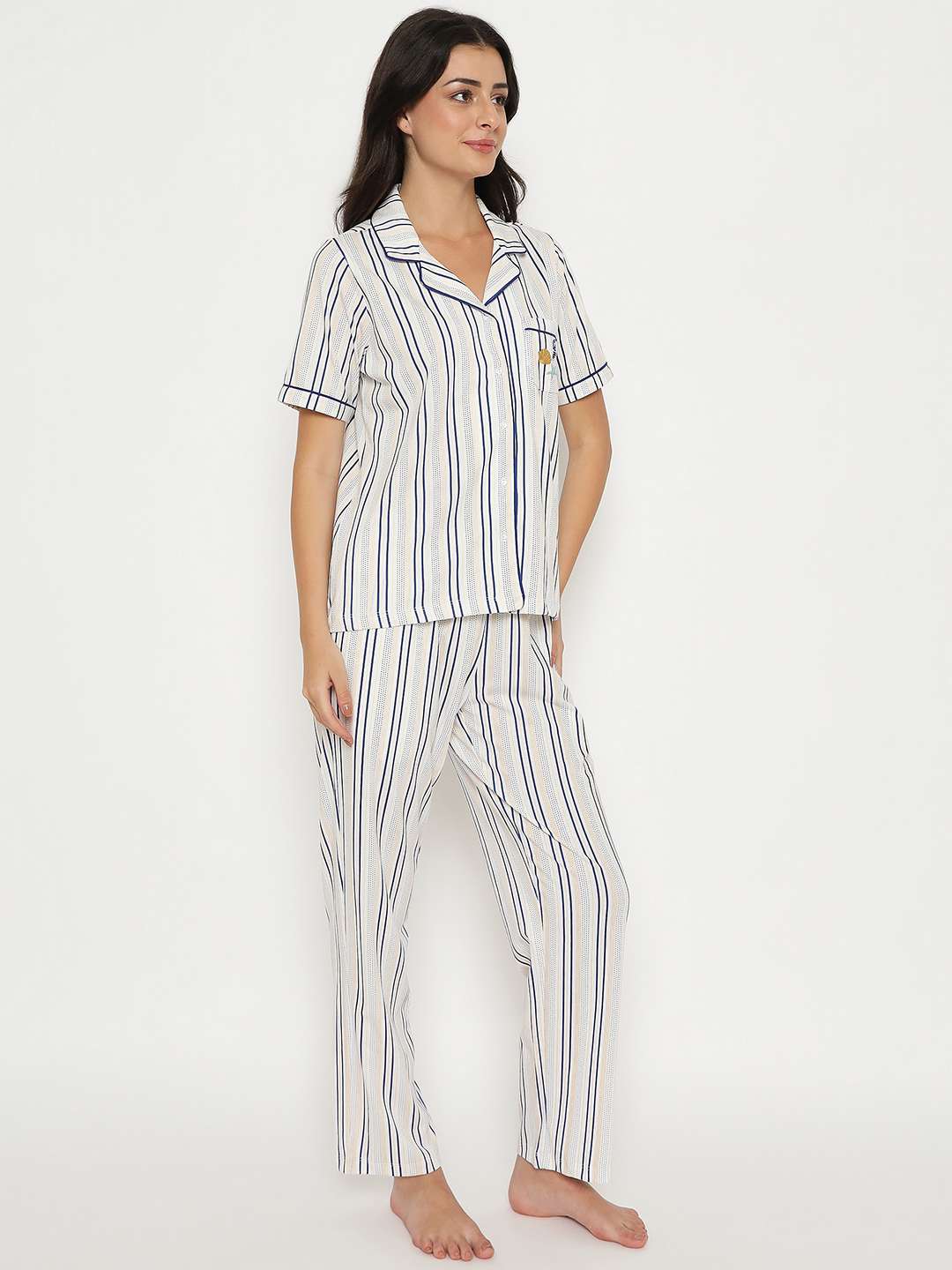 M-Secret Ladies Western Night Suit H/S S5S30101 1 Off White