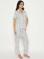 M-Secret Ladies Western Night Suit H/S S5S30101 1 Off White