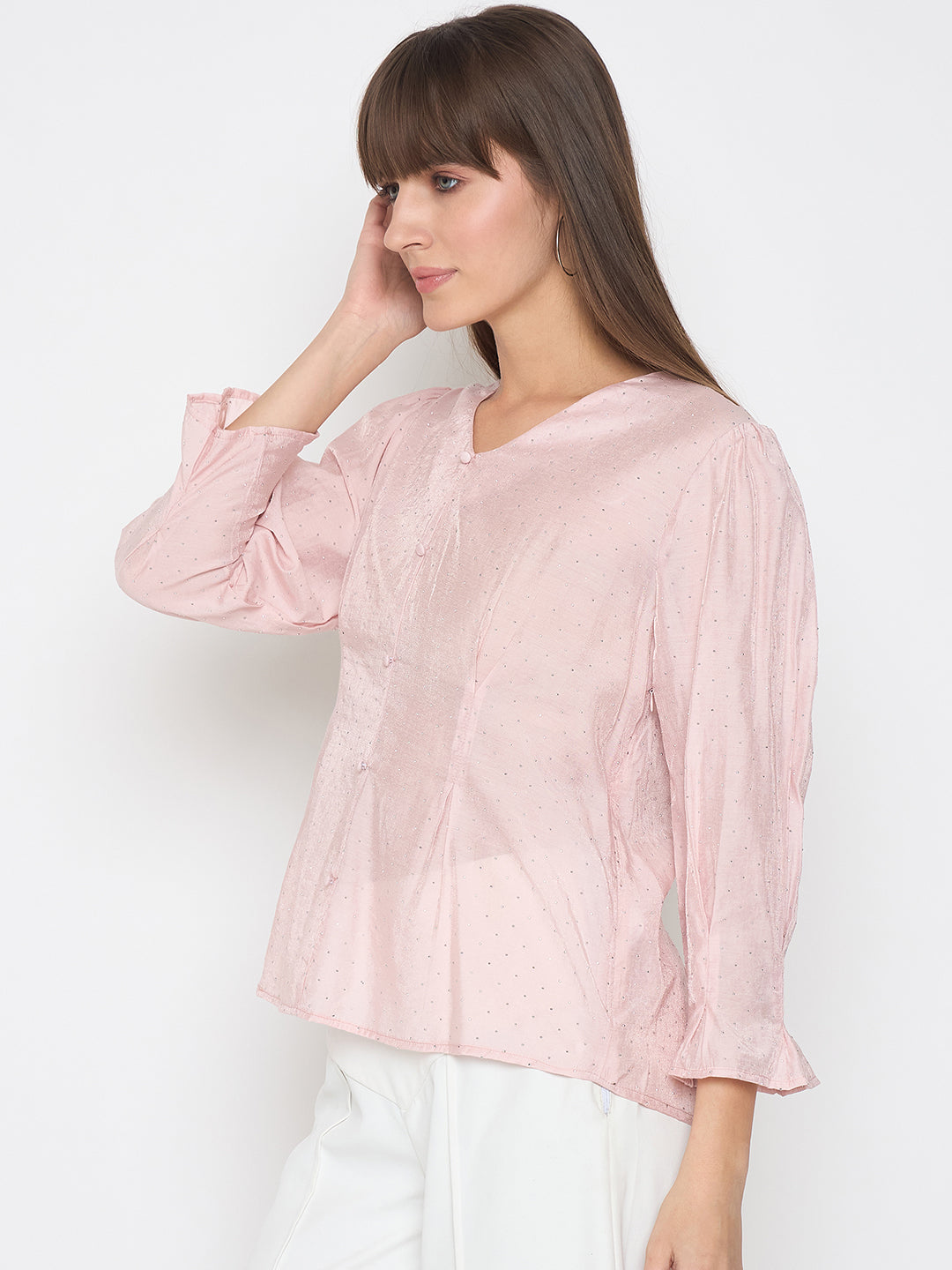 Madame Ladies Western Top H/S M5S18922 030 Peach