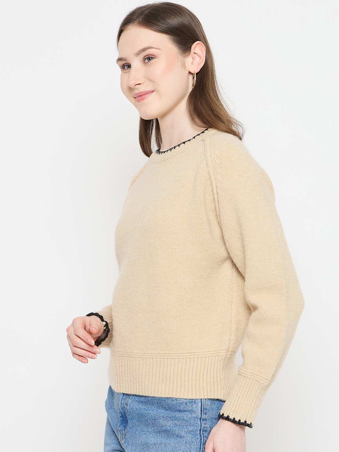 Madame Ladies Western Woolen Top M5W17223 001 Beige