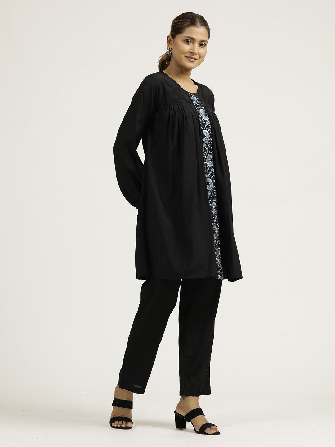 Jaipur Kurti Ladies Western Kurti 2Pcs Set 1A24Coorr003 Black