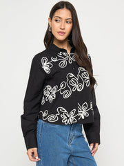 Madame Ladies Western Top H/S M5S18156 002 Black