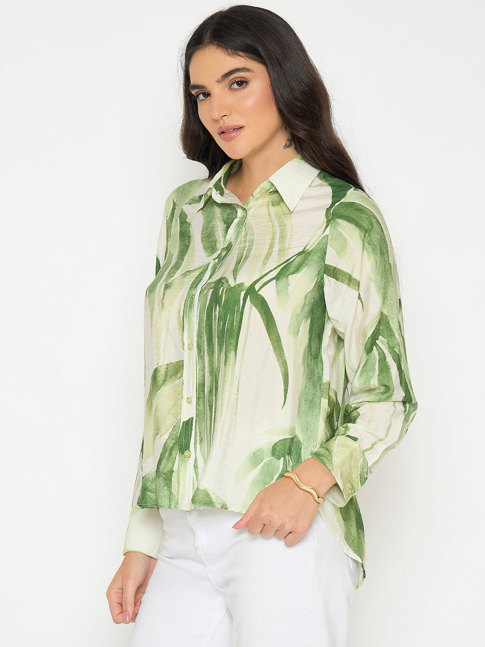 Madame Ladies Western Shirt F/S M5S18214 014 Green - Goyalsons ShopMax