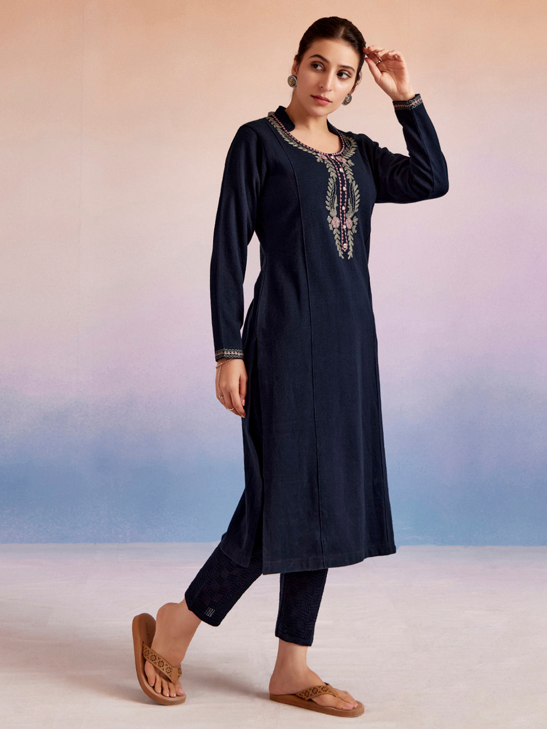 Jaipur Kurti Ladies Western W Kurti 1Pcs 2402 Navyblue
