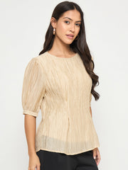 Madame Ladies Western Top H/S M5S18931 001 Beige