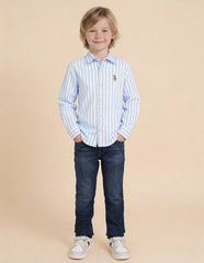 U.S.POLO KIDS BOYS SHIRT H/S UKSHT1980 BLUE