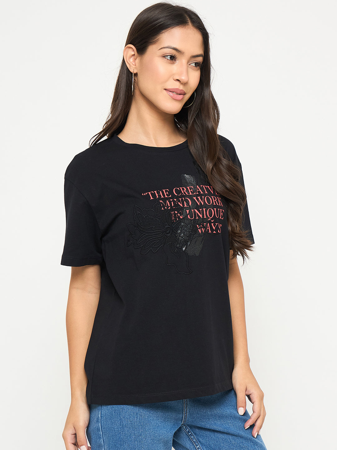 Madame Ladies Western Top H/S M5S11250 002 Black