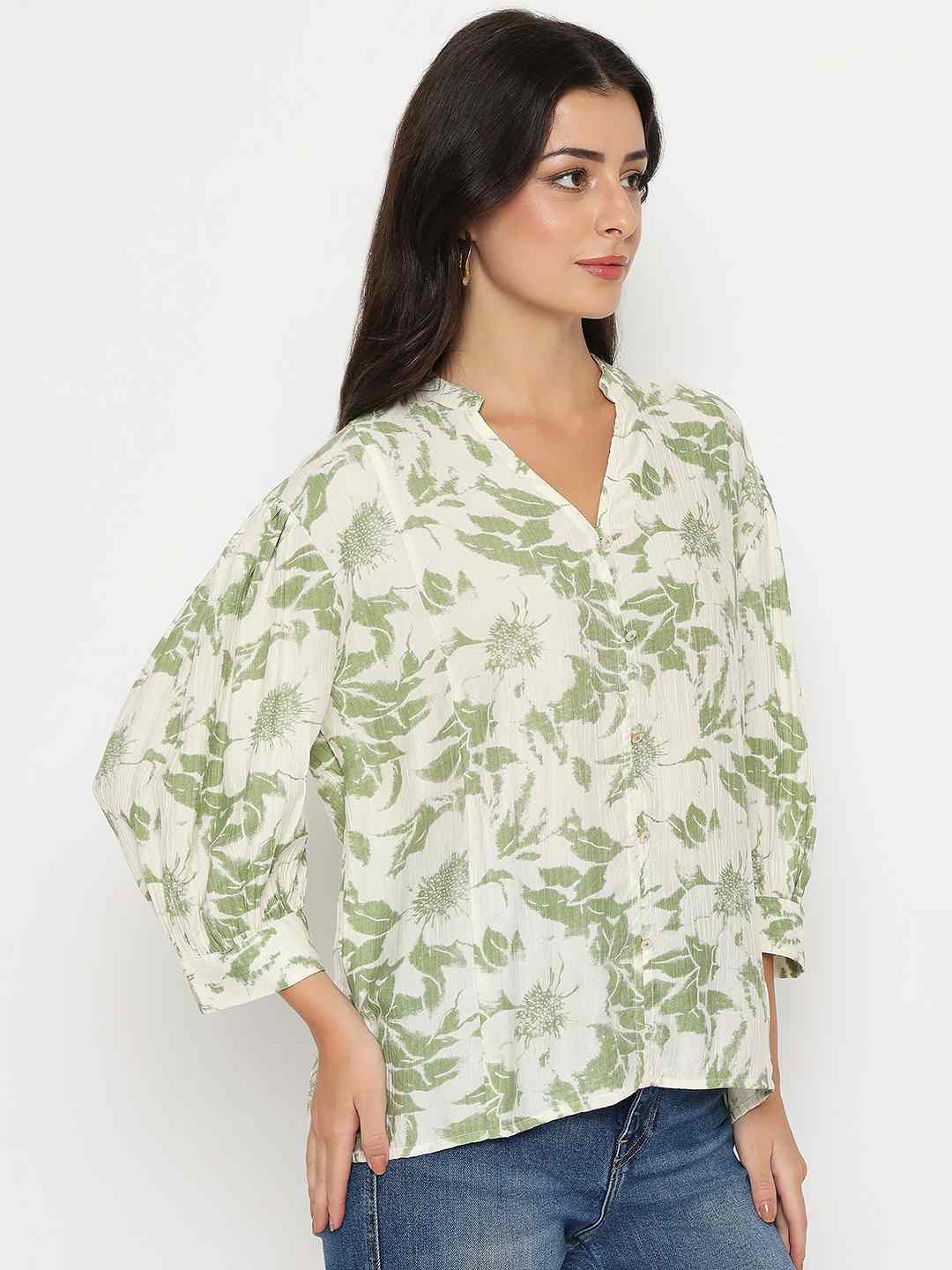 Madame Ladies Western Top H/S M5S18837 014 Green - Goyalsons ShopMax