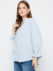 Madame Ladies Western Top F/S M5W18847 290 Powder Blue