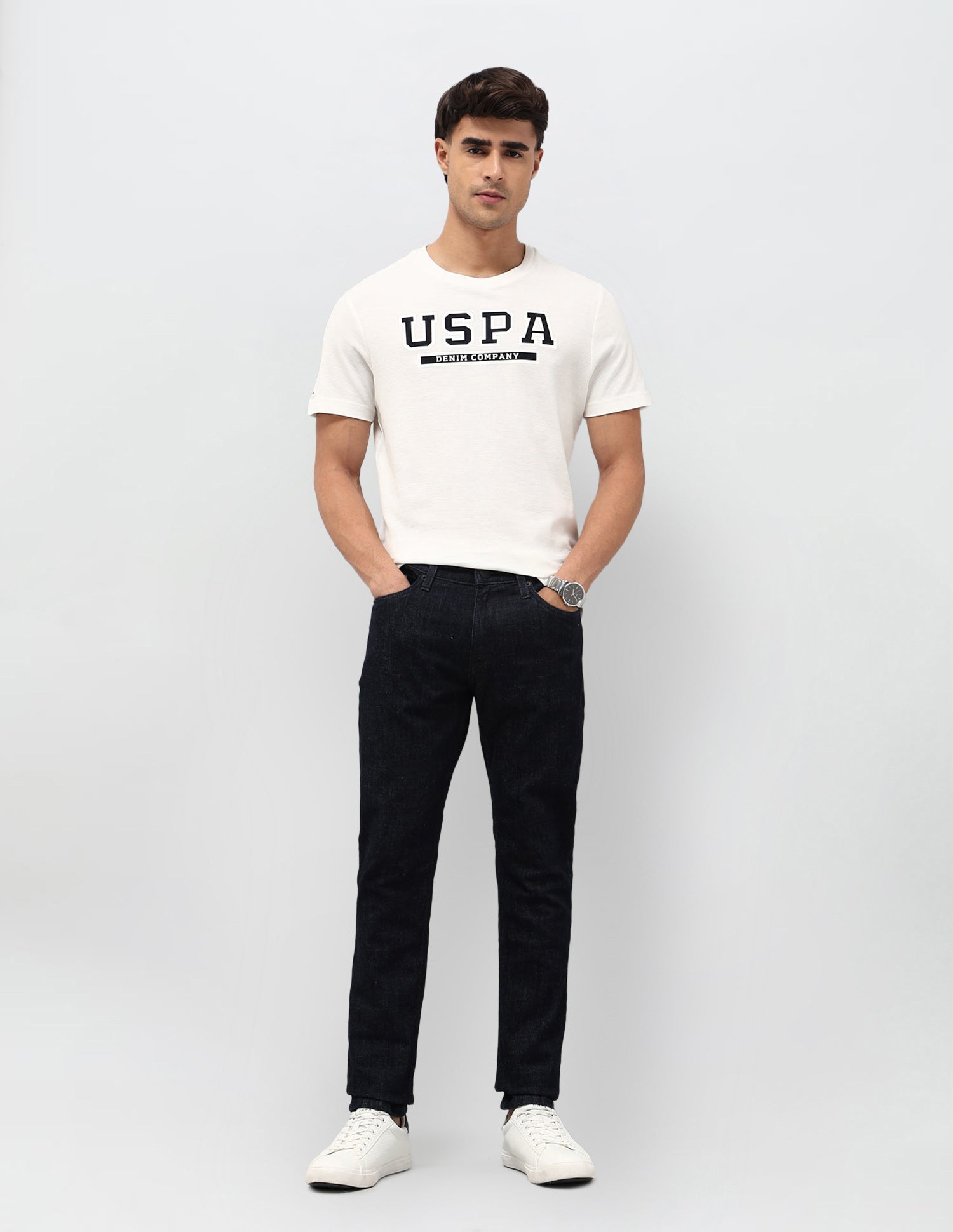 U.S.Polo Mens T-Shirt F/S Udtsh3809 Off White