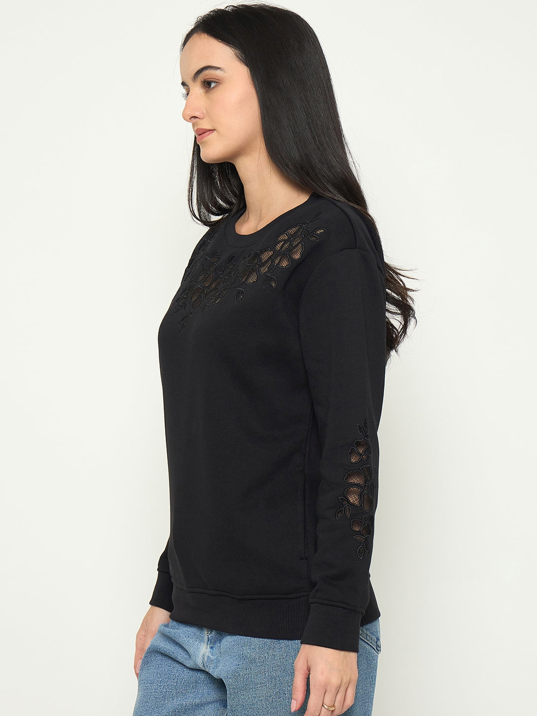 Madame Ladies Western Sweat Shirt M5W22031 002 Black