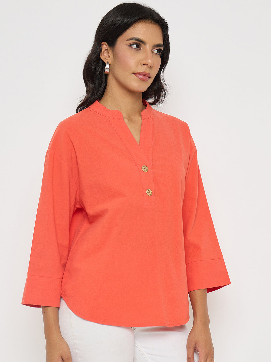 Madame Ladies Western Top H/S M5S18843 999 Coral