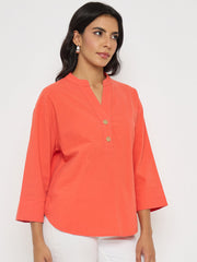 Madame Ladies Western Top H/S M5S18843 999 Coral