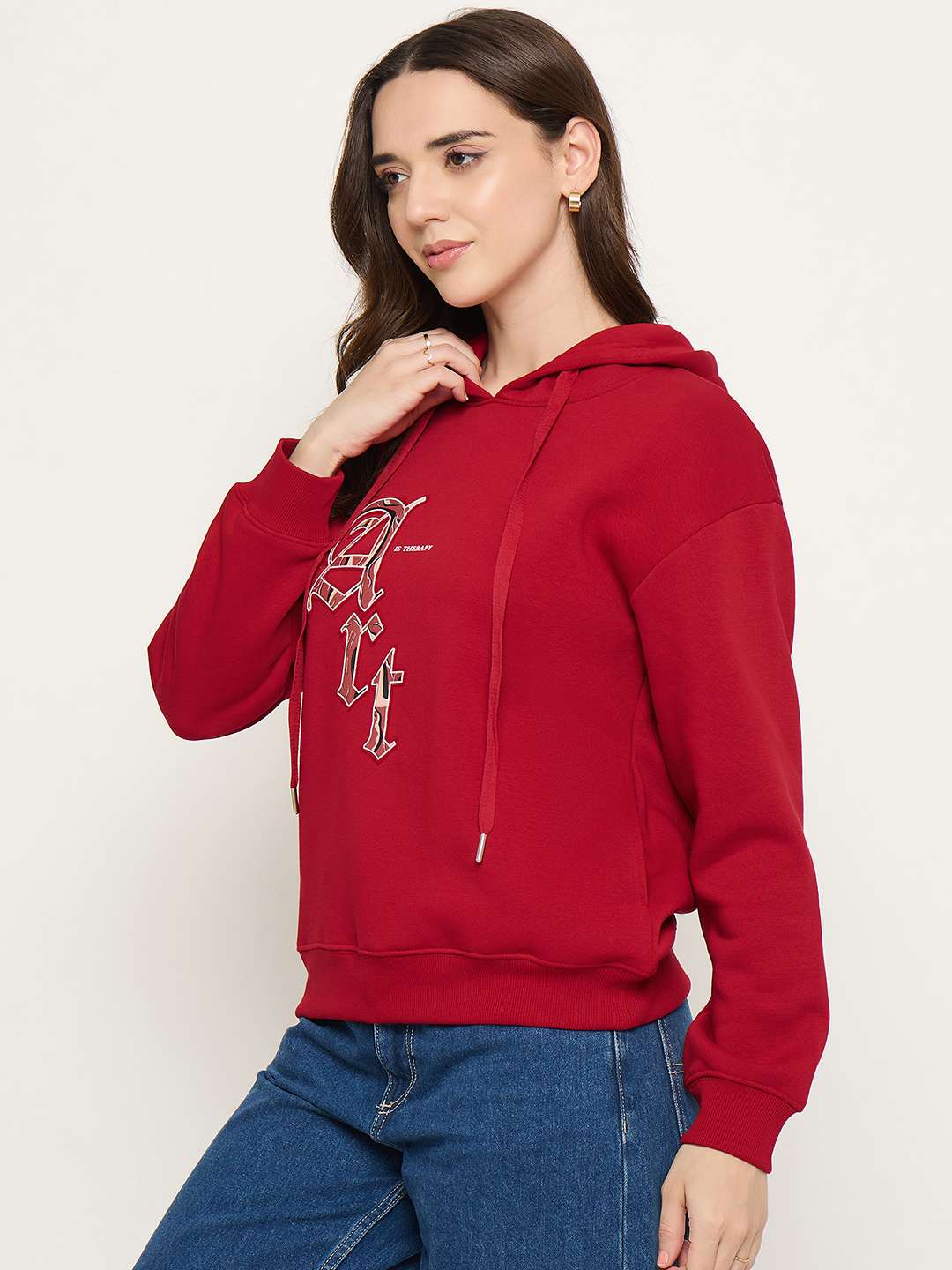 Madame Ladies Western Sweat Shirt M5W22425 1126 Mehroon