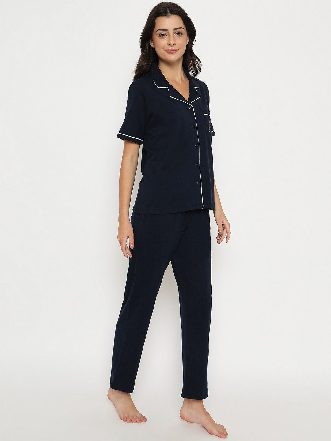 M-Secret Ladies Western Night Suit H/S S5S30055 026 Navy