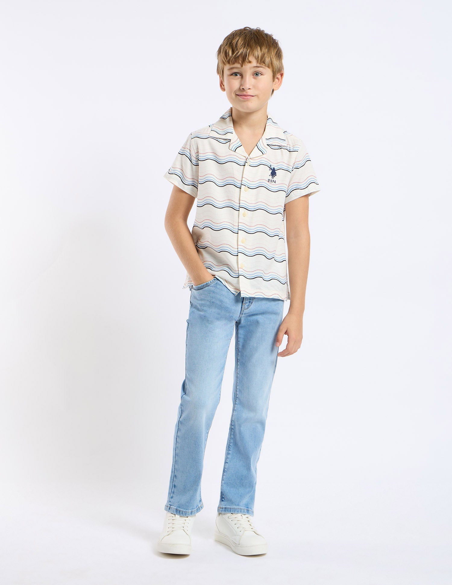 U.S.POLO KIDS BOYS SHIRT H/S UKSHT1372