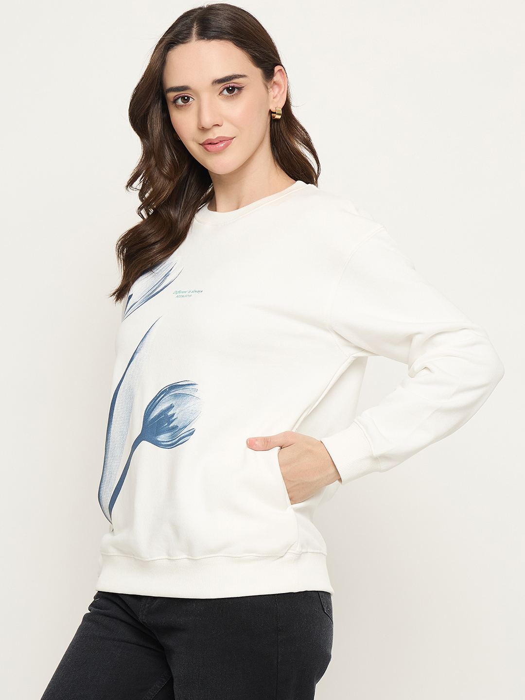 Madame Ladies Western Sweat Shirt M5W22235 040 White