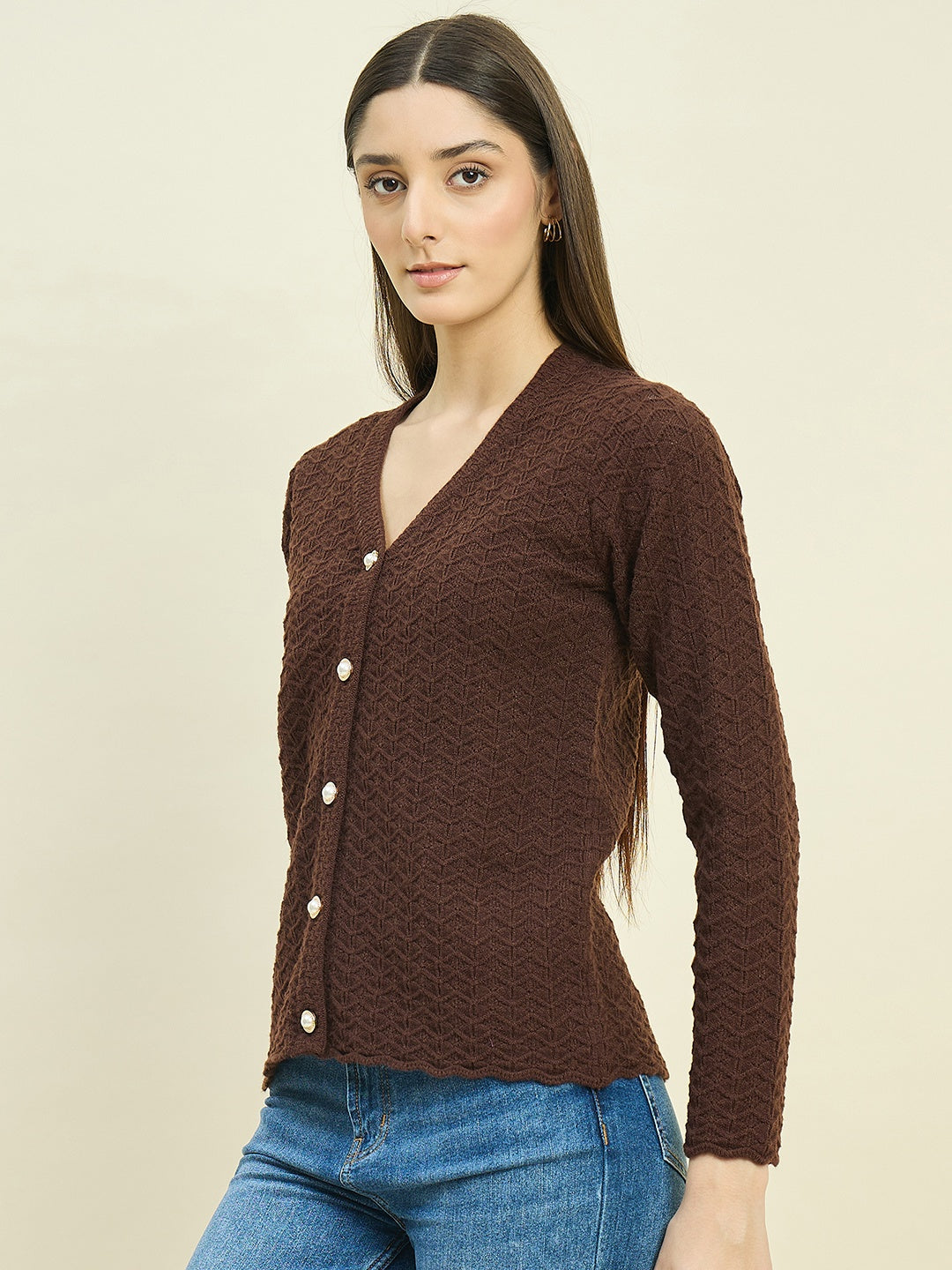 Madame Ladies Western Cardigan M5W70019 103 Coffee