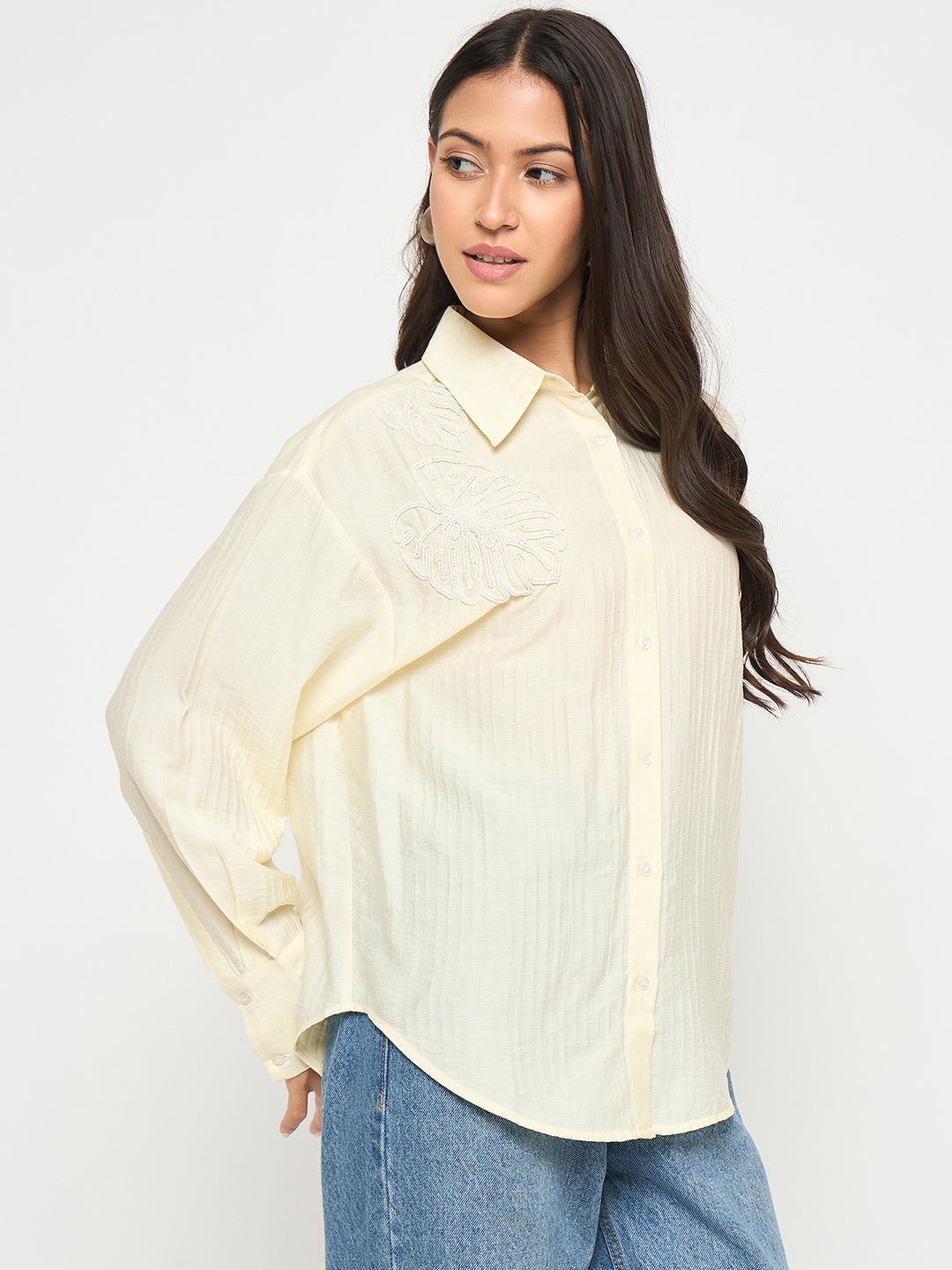 Madame Ladies Western Top H/S M5S18102 1 Off White