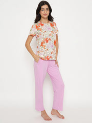 M-Secret Ladies Western Night Suit H/S S5S30052 018 Lavender