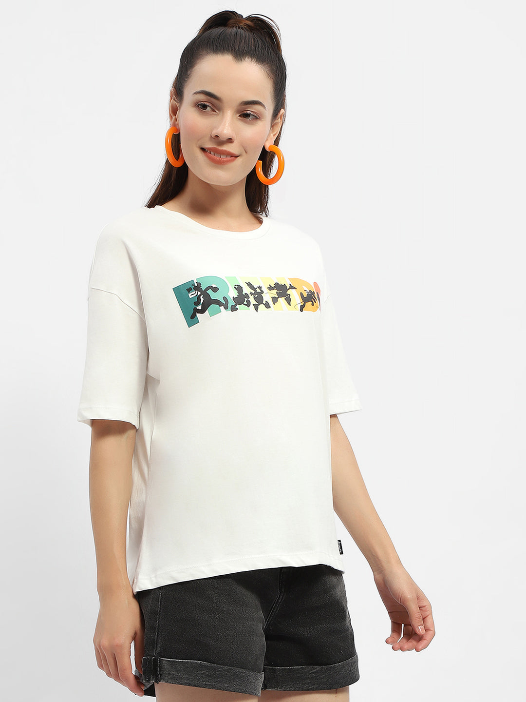 Madame Disney Graphic Print White Regular T-Shirt