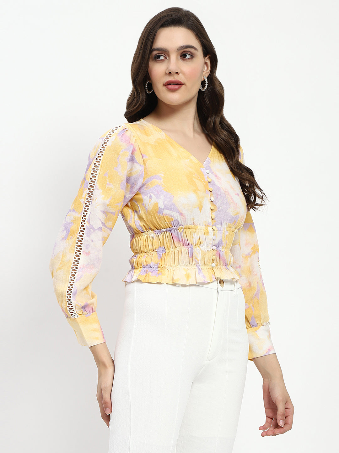Madame Ladies Western Top H/S M4S18614 048 Mustard