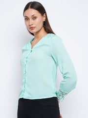Madame Ladies Western Top H/S M3S18515 036 Sea Green