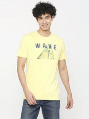 Spykar Mens T-Shirt H/S Mktcp1Bc089 Powder Yellow