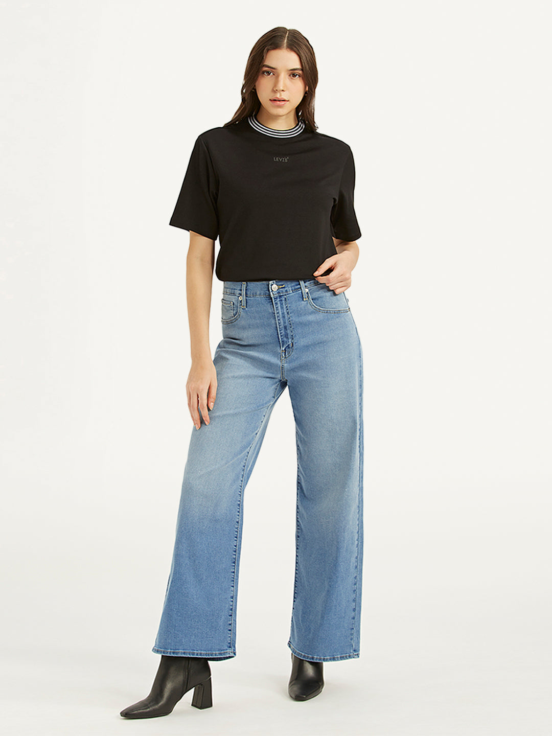 Levi's Women's Mid Indigo Flared Fit High-Rise Jeans, 1001, 30