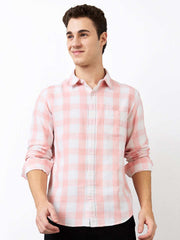 Spykar Mens Casual Shirt H/S Mshcs1Be153 Peach Pink