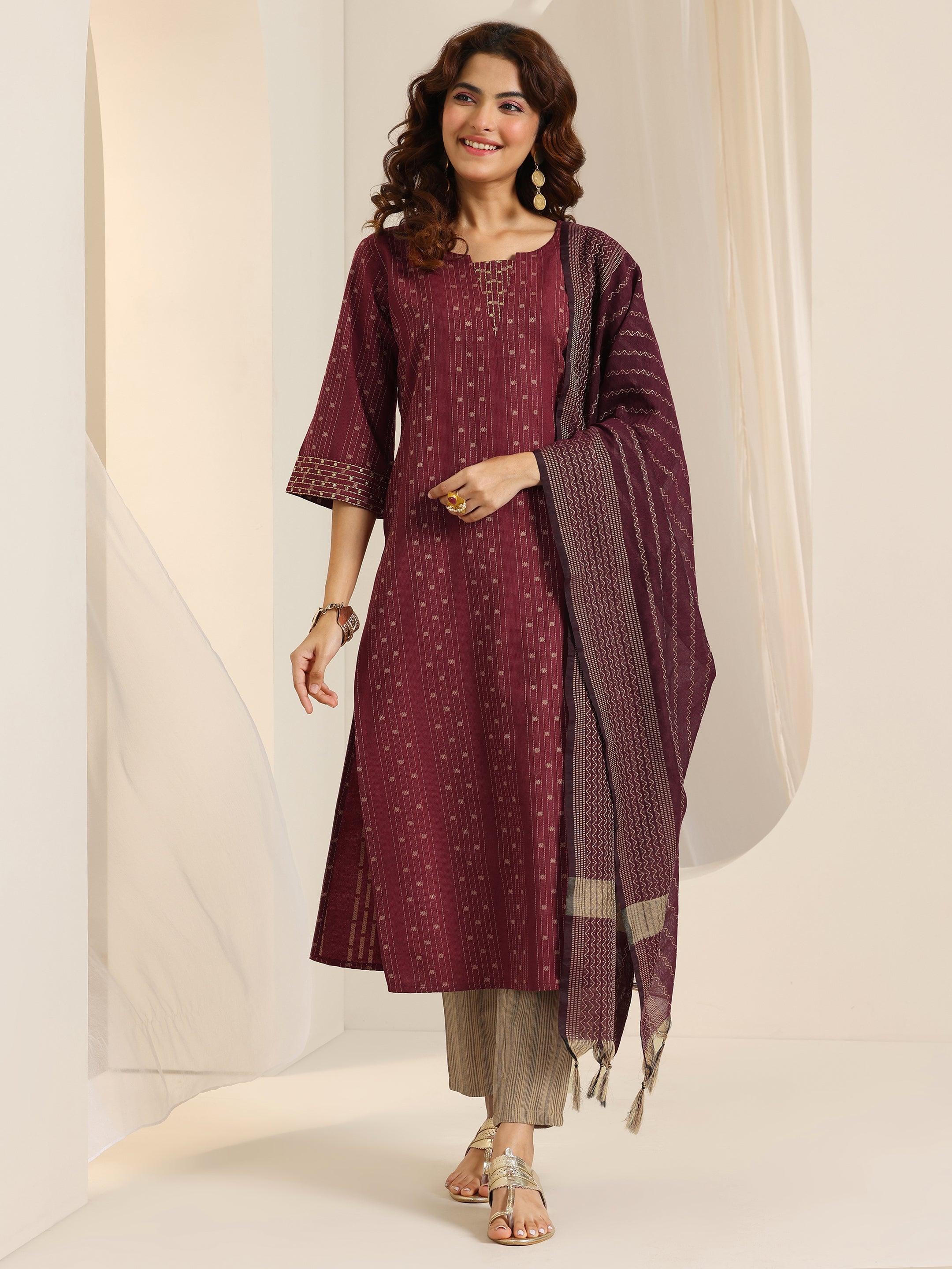 LIBAS LADIES WESTERN KURTI 3PCS SET 400573 RUST